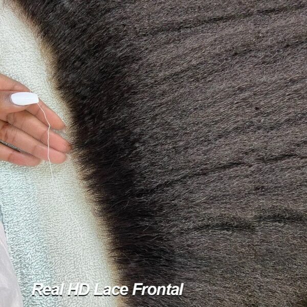 Virgin Human Hair Kinky Straight 13x4 13x6 HD Lace Frontal - Image 3